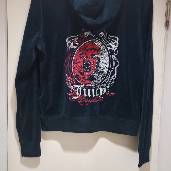 Juicy Couture Vintage Tracksuit Navy blue velour 2 pc set L Lightly used! - Picture 15 of 15